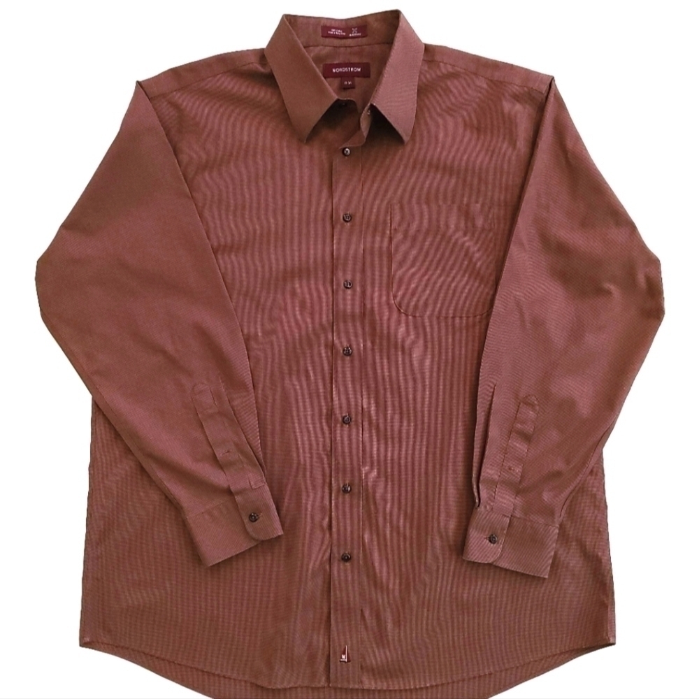 nordstrom Brown Smartcare Button-Up Shirt
